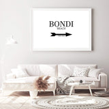 Bondi This Way-The Paper Tree-arrow,australia,black & white,black and white,boho,bondi,bondi beach,direction,directional,hamptons,landscape,monochrome,premium art print,text,typography,wall art,Wall_Art,Wall_Art_Prints