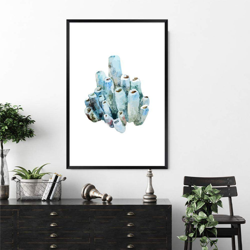 Blue Coral IIIII-The Paper Tree-Art_Prints,Artwork,BEACH,blue,blue coral,coastal,COASTAL ART,coral,Designer,hamptons,portrait,premium art print,wall art,Wall_Art,Wall_Art_Prints