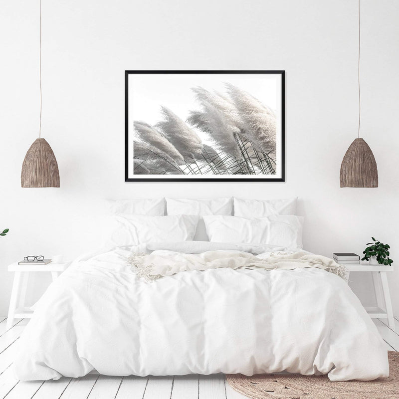 Coastal Pampas Grass-The Paper Tree-boho,botanical,Coastal,grass,hamptons,landscape,leaf,leaves,Muted Tone,Natural,nature,neutral,pampas grass,premium art print,reeds,tall grass,wall art,Wall_Art,white