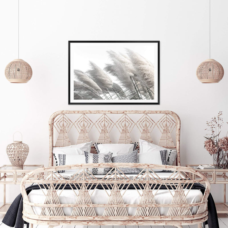 Coastal Pampas Grass-The Paper Tree-boho,botanical,Coastal,grass,hamptons,landscape,leaf,leaves,Muted Tone,Natural,nature,neutral,pampas grass,premium art print,reeds,tall grass,wall art,Wall_Art,white