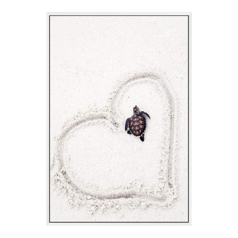 Turtle On The Beach-The Paper Tree-Animal,Beach,boho,coast,Coastal,hamptons,heart,neutral,nursery,nursery decor,portrait,premium art print,sand,Sea,Sea Animal,Sea Creature,Turtle,wall art,Wall_Art,Wall_Art_Prints