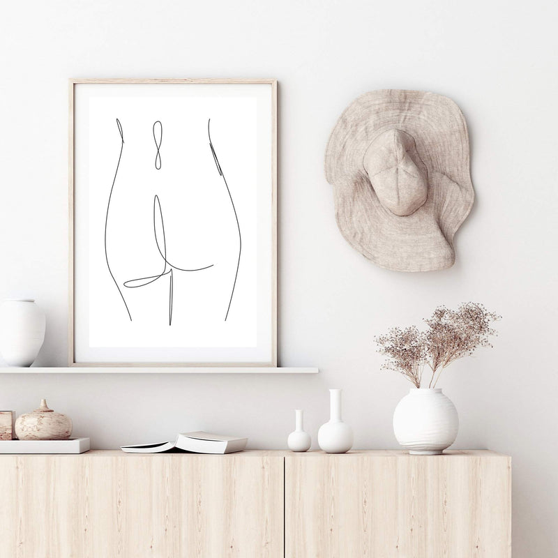 Female Figure Line-The Paper Tree-abstract,black & white,BLACK AND WHITE,boho,continuous line,curves,female,female figure,female form,figure,hamptons,line art,modern,monochrome,neutral,one line,organic shape,portrait,premium art print,shape,single line,wall art,Wall_Art,Wall_Art_Prints,white