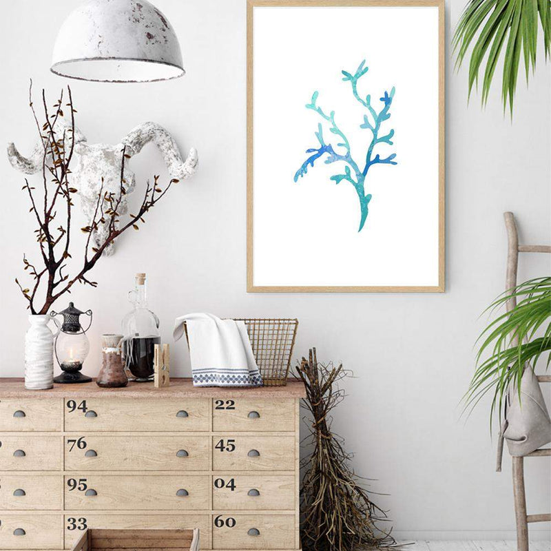 Blue Coral IIIIII-The Paper Tree-Art_Prints,Artwork,BEACH,blue,blue coral,coastal,COASTAL ART,coral,Designer,hamptons,portrait,premium art print,wall art,Wall_Art,Wall_Art_Prints