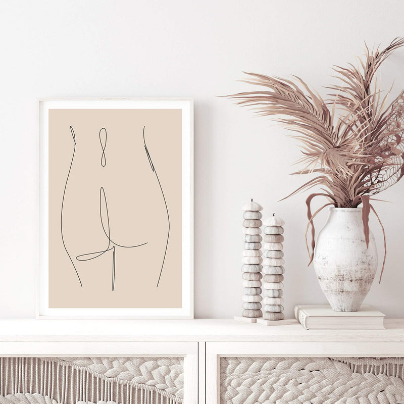 Female Figure Line II-The Paper Tree-abstract,boho,continuous line,curves,female,female figure,female form,figure,line art,modern,neutral,one line,organic shape,peach,portrait,premium art print,shape,single line,wall art,Wall_Art,Wall_Art_Prints