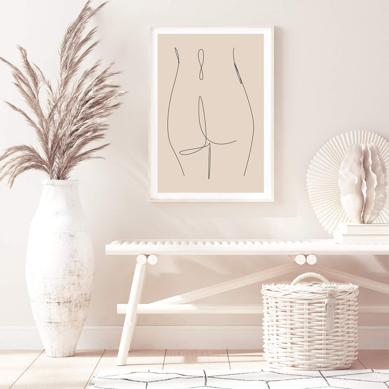 Female Figure Line II-The Paper Tree-abstract,boho,continuous line,curves,female,female figure,female form,figure,line art,modern,neutral,one line,organic shape,peach,portrait,premium art print,shape,single line,wall art,Wall_Art,Wall_Art_Prints