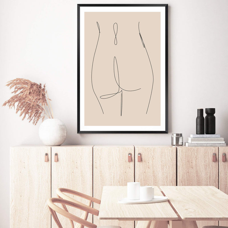 Female Figure Line II-The Paper Tree-abstract,boho,continuous line,curves,female,female figure,female form,figure,line art,modern,neutral,one line,organic shape,peach,portrait,premium art print,shape,single line,wall art,Wall_Art,Wall_Art_Prints