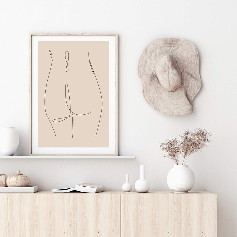 Female Figure Line II-The Paper Tree-abstract,boho,continuous line,curves,female,female figure,female form,figure,line art,modern,neutral,one line,organic shape,peach,portrait,premium art print,shape,single line,wall art,Wall_Art,Wall_Art_Prints