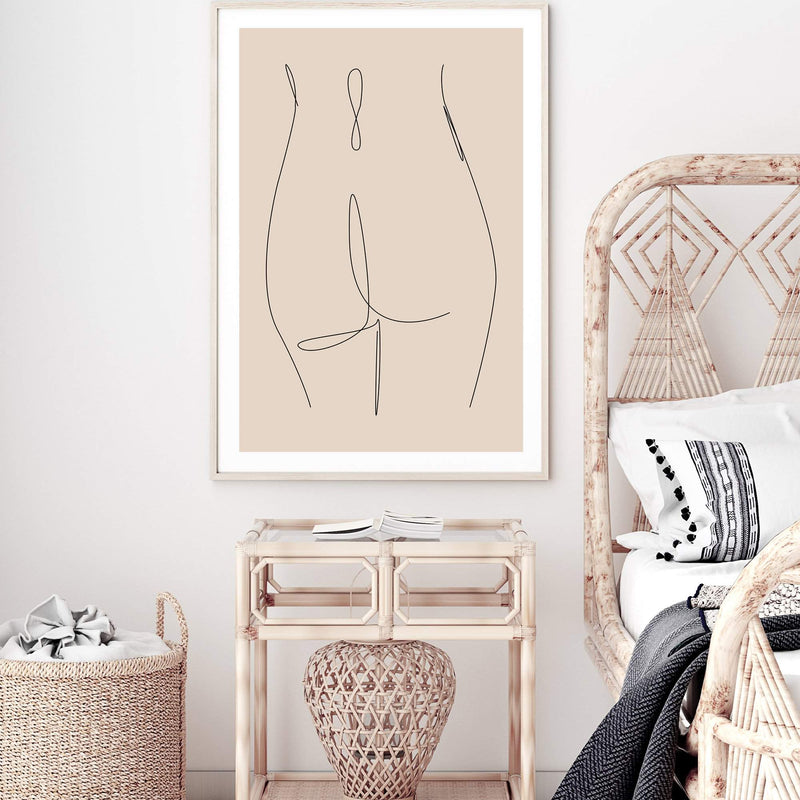 Female Figure Line II-The Paper Tree-abstract,boho,continuous line,curves,female,female figure,female form,figure,line art,modern,neutral,one line,organic shape,peach,portrait,premium art print,shape,single line,wall art,Wall_Art,Wall_Art_Prints