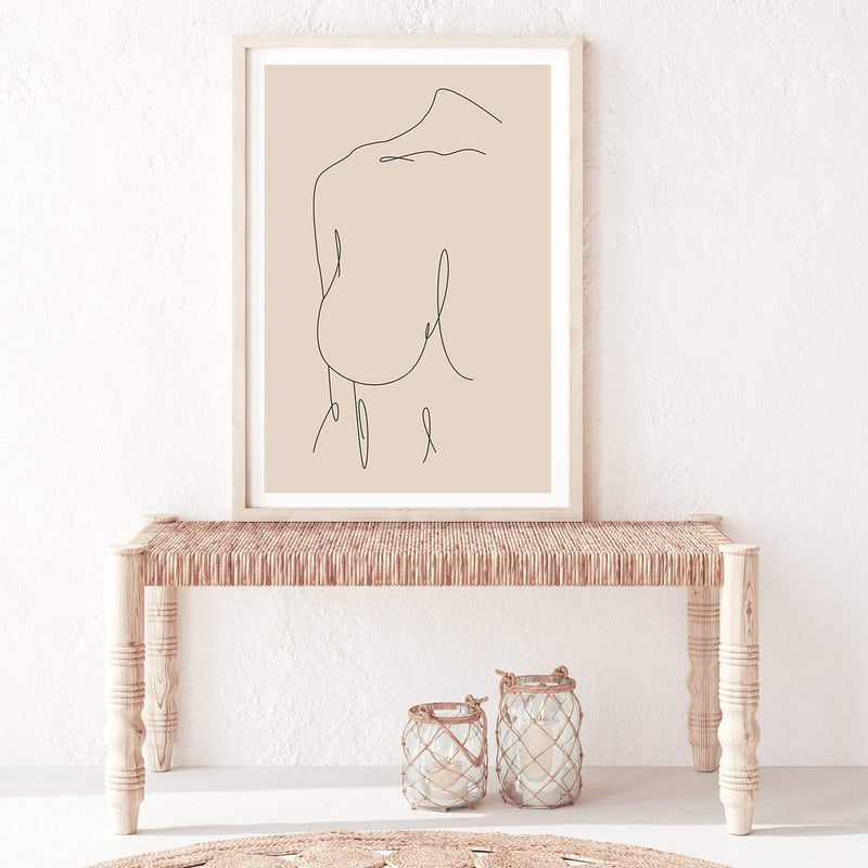 Female Line II-The Paper Tree-abstract,boho,continuous line,curves,female,female figure,female form,figure,line art,modern,neutral,one line,organic shape,peach,portrait,premium art print,shape,single line,wall art,Wall_Art,Wall_Art_Prints