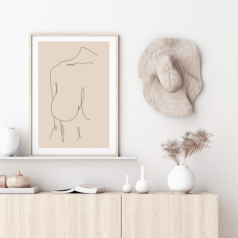 Female Line II-The Paper Tree-abstract,boho,continuous line,curves,female,female figure,female form,figure,line art,modern,neutral,one line,organic shape,peach,portrait,premium art print,shape,single line,wall art,Wall_Art,Wall_Art_Prints