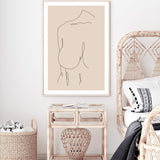 Female Line II-The Paper Tree-abstract,boho,continuous line,curves,female,female figure,female form,figure,line art,modern,neutral,one line,organic shape,peach,portrait,premium art print,shape,single line,wall art,Wall_Art,Wall_Art_Prints