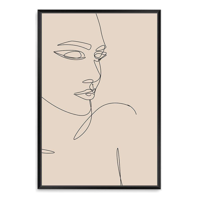 Female Face Line II-The Paper Tree-abstract,boho,continuous line,curves,face,female,female figure,female form,figure,line art,lips,modern,neutral,one line,organic shape,peach,portrait,premium art print,shape,single line,wall art,Wall_Art,Wall_Art_Prints,woman