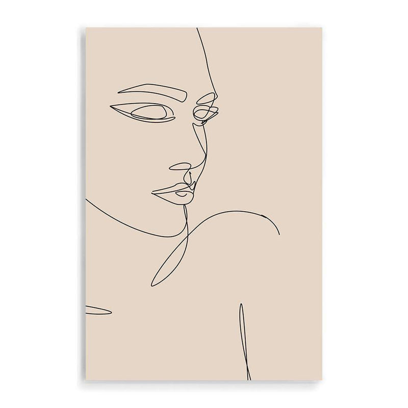 Female Face Line II-The Paper Tree-abstract,boho,continuous line,curves,face,female,female figure,female form,figure,line art,lips,modern,neutral,one line,organic shape,peach,portrait,premium art print,shape,single line,wall art,Wall_Art,Wall_Art_Prints,woman