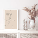 Female Face Line II-The Paper Tree-abstract,boho,continuous line,curves,face,female,female figure,female form,figure,line art,lips,modern,neutral,one line,organic shape,peach,portrait,premium art print,shape,single line,wall art,Wall_Art,Wall_Art_Prints,woman