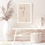 Female Face Line II-The Paper Tree-abstract,boho,continuous line,curves,face,female,female figure,female form,figure,line art,lips,modern,neutral,one line,organic shape,peach,portrait,premium art print,shape,single line,wall art,Wall_Art,Wall_Art_Prints,woman