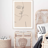 Female Face Line II-The Paper Tree-abstract,boho,continuous line,curves,face,female,female figure,female form,figure,line art,lips,modern,neutral,one line,organic shape,peach,portrait,premium art print,shape,single line,wall art,Wall_Art,Wall_Art_Prints,woman