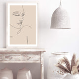 Female Face Line II-The Paper Tree-abstract,boho,continuous line,curves,face,female,female figure,female form,figure,line art,lips,modern,neutral,one line,organic shape,peach,portrait,premium art print,shape,single line,wall art,Wall_Art,Wall_Art_Prints,woman