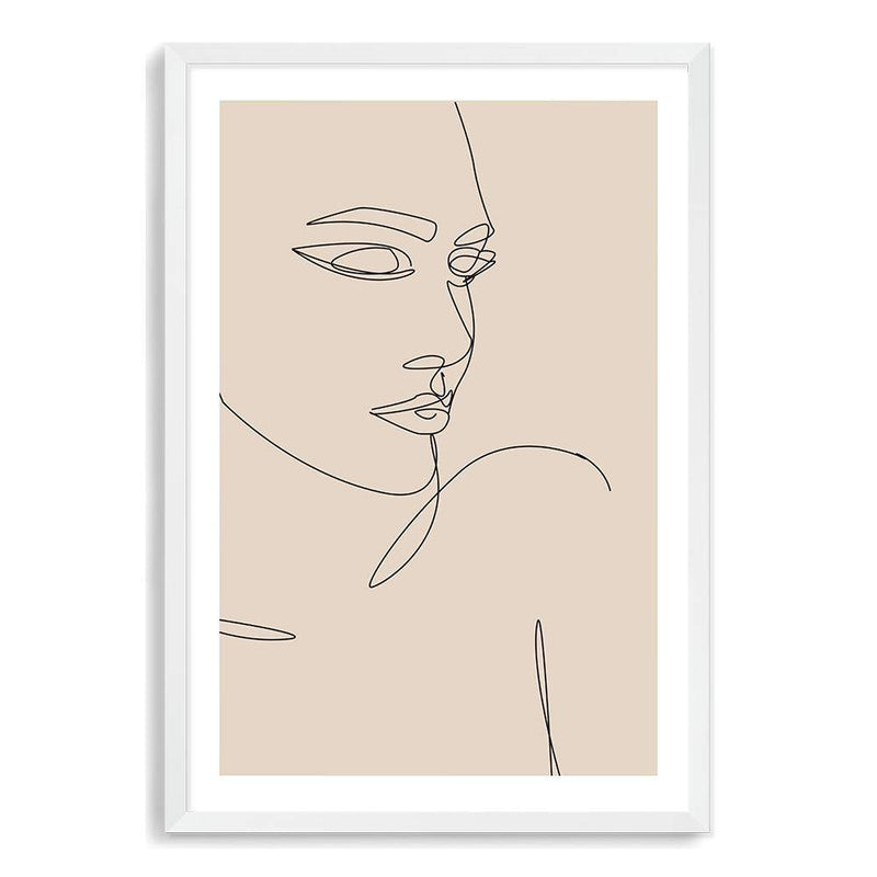 Female Face Line II-The Paper Tree-abstract,boho,continuous line,curves,face,female,female figure,female form,figure,line art,lips,modern,neutral,one line,organic shape,peach,portrait,premium art print,shape,single line,wall art,Wall_Art,Wall_Art_Prints,woman