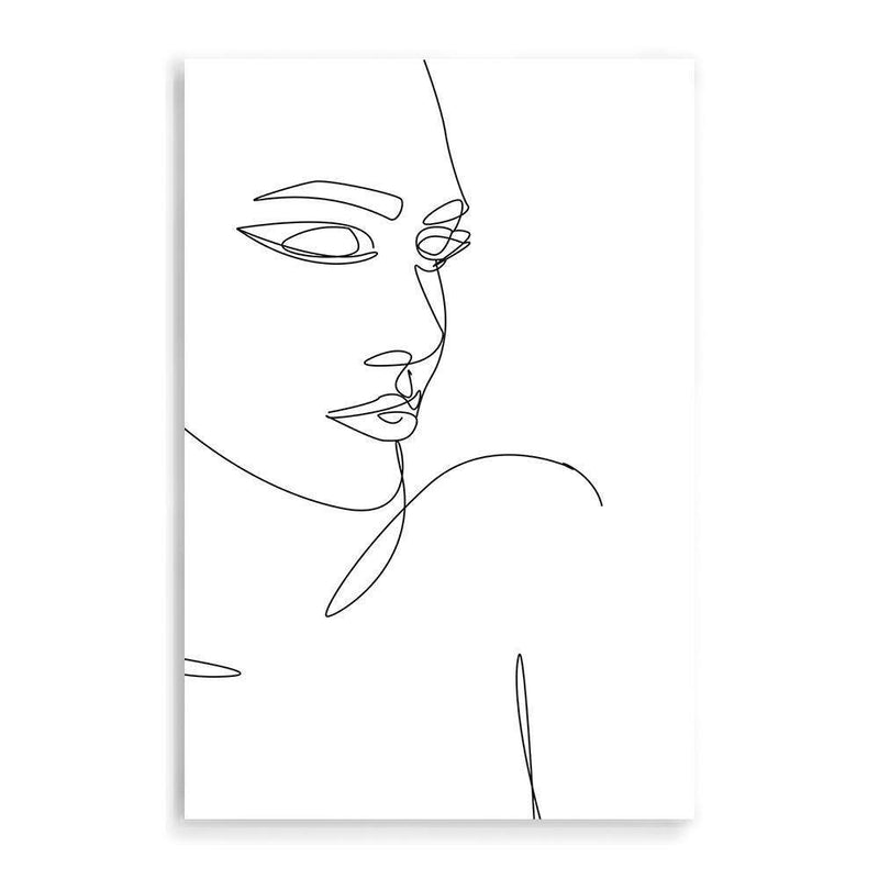 Female Face Line-The Paper Tree-abstract,black & white,BLACK AND WHITE,boho,continuous line,curves,face,female,female figure,female form,figure,hamptons,line art,lips,modern,monochrome,neutral,one line,organic shape,portrait,premium art print,shape,single line,wall art,Wall_Art,Wall_Art_Prints,white,woman