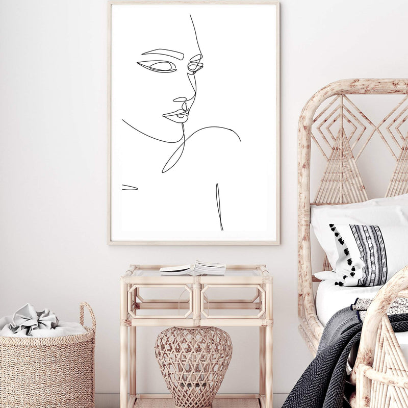 Female Face Line-The Paper Tree-abstract,black & white,BLACK AND WHITE,boho,continuous line,curves,face,female,female figure,female form,figure,hamptons,line art,lips,modern,monochrome,neutral,one line,organic shape,portrait,premium art print,shape,single line,wall art,Wall_Art,Wall_Art_Prints,white,woman