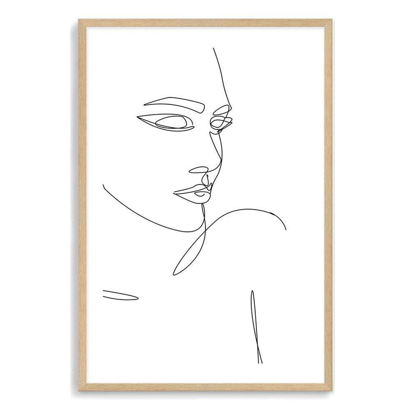 Female Face Line-The Paper Tree-abstract,black & white,BLACK AND WHITE,boho,continuous line,curves,face,female,female figure,female form,figure,hamptons,line art,lips,modern,monochrome,neutral,one line,organic shape,portrait,premium art print,shape,single line,wall art,Wall_Art,Wall_Art_Prints,white,woman