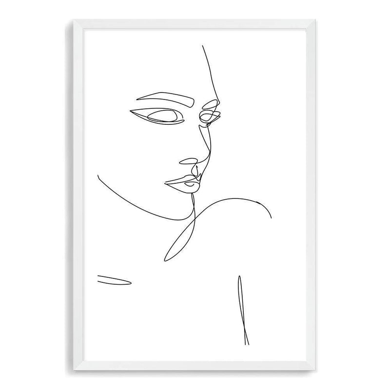 Female Face Line-The Paper Tree-abstract,black & white,BLACK AND WHITE,boho,continuous line,curves,face,female,female figure,female form,figure,hamptons,line art,lips,modern,monochrome,neutral,one line,organic shape,portrait,premium art print,shape,single line,wall art,Wall_Art,Wall_Art_Prints,white,woman