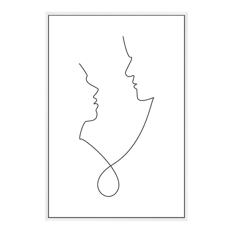 In Love Line-The Paper Tree-abstract,black & white,BLACK AND WHITE,boho,continuous line,curves,face,female,female figure,female form,figure,hamptons,line art,lips,modern,monochrome,neutral,one line,organic shape,portrait,premium art print,shape,single line,wall art,Wall_Art,Wall_Art_Prints,white,woman