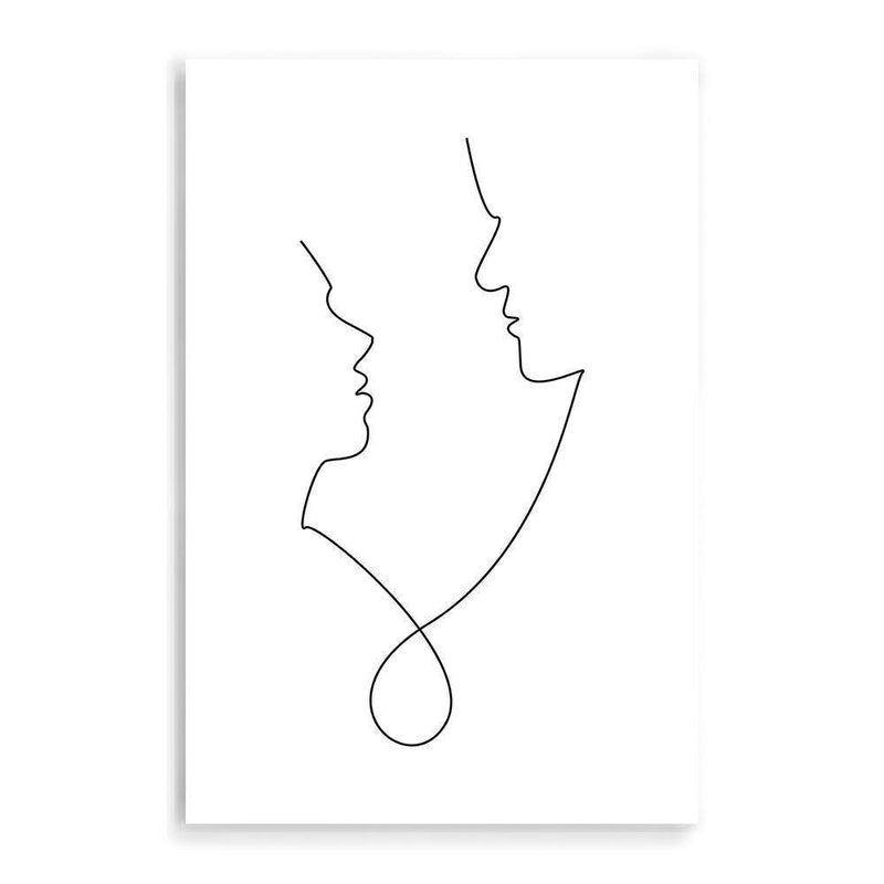 In Love Line-The Paper Tree-abstract,black & white,BLACK AND WHITE,boho,continuous line,curves,face,female,female figure,female form,figure,hamptons,line art,lips,modern,monochrome,neutral,one line,organic shape,portrait,premium art print,shape,single line,wall art,Wall_Art,Wall_Art_Prints,white,woman