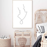 In Love Line-The Paper Tree-abstract,black & white,BLACK AND WHITE,boho,continuous line,curves,face,female,female figure,female form,figure,hamptons,line art,lips,modern,monochrome,neutral,one line,organic shape,portrait,premium art print,shape,single line,wall art,Wall_Art,Wall_Art_Prints,white,woman