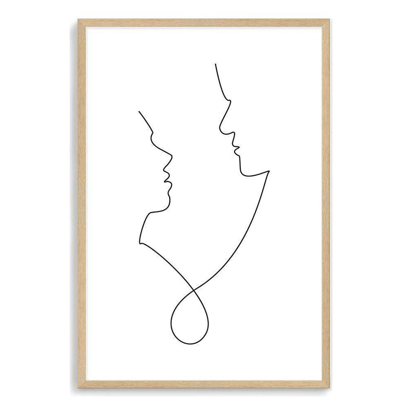 In Love Line-The Paper Tree-abstract,black & white,BLACK AND WHITE,boho,continuous line,curves,face,female,female figure,female form,figure,hamptons,line art,lips,modern,monochrome,neutral,one line,organic shape,portrait,premium art print,shape,single line,wall art,Wall_Art,Wall_Art_Prints,white,woman