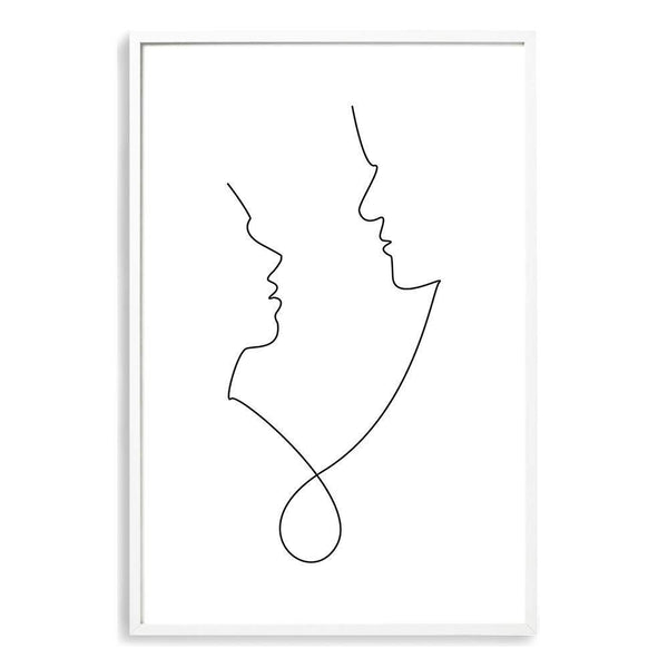 In Love Line-The Paper Tree-abstract,black & white,BLACK AND WHITE,boho,continuous line,curves,face,female,female figure,female form,figure,hamptons,line art,lips,modern,monochrome,neutral,one line,organic shape,portrait,premium art print,shape,single line,wall art,Wall_Art,Wall_Art_Prints,white,woman