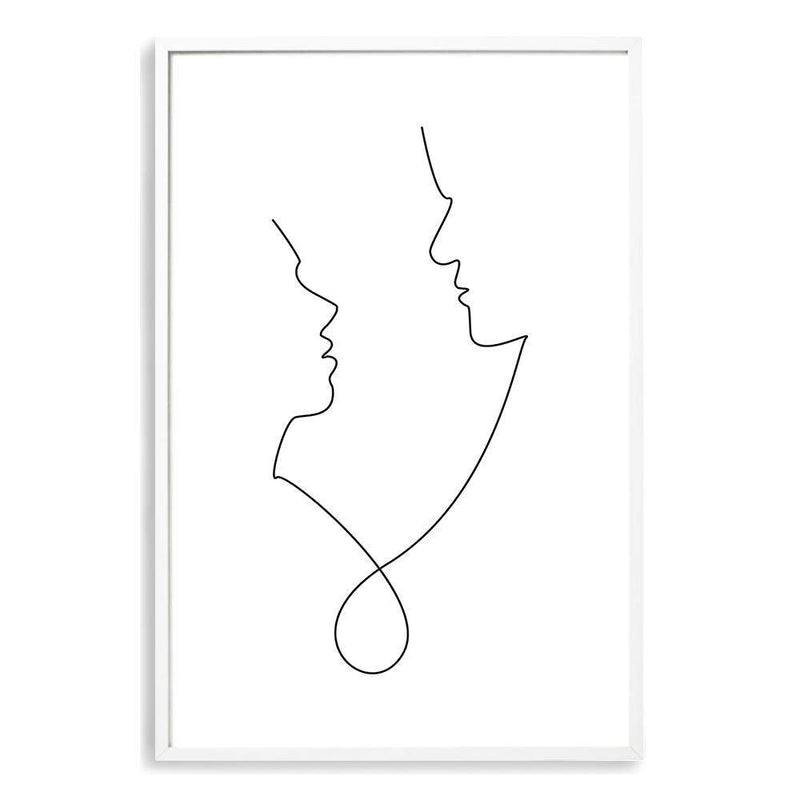 In Love Line-The Paper Tree-abstract,black & white,BLACK AND WHITE,boho,continuous line,curves,face,female,female figure,female form,figure,hamptons,line art,lips,modern,monochrome,neutral,one line,organic shape,portrait,premium art print,shape,single line,wall art,Wall_Art,Wall_Art_Prints,white,woman