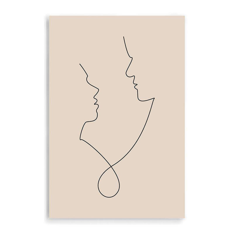 In Love Line II-The Paper Tree-abstract,boho,continuous line,curves,face,female,female figure,female form,figure,line art,lips,modern,neutral,one line,organic shape,peach,portrait,premium art print,shape,single line,wall art,Wall_Art,Wall_Art_Prints,woman