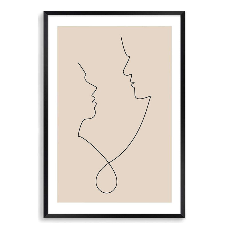 In Love Line II-The Paper Tree-abstract,boho,continuous line,curves,face,female,female figure,female form,figure,line art,lips,modern,neutral,one line,organic shape,peach,portrait,premium art print,shape,single line,wall art,Wall_Art,Wall_Art_Prints,woman