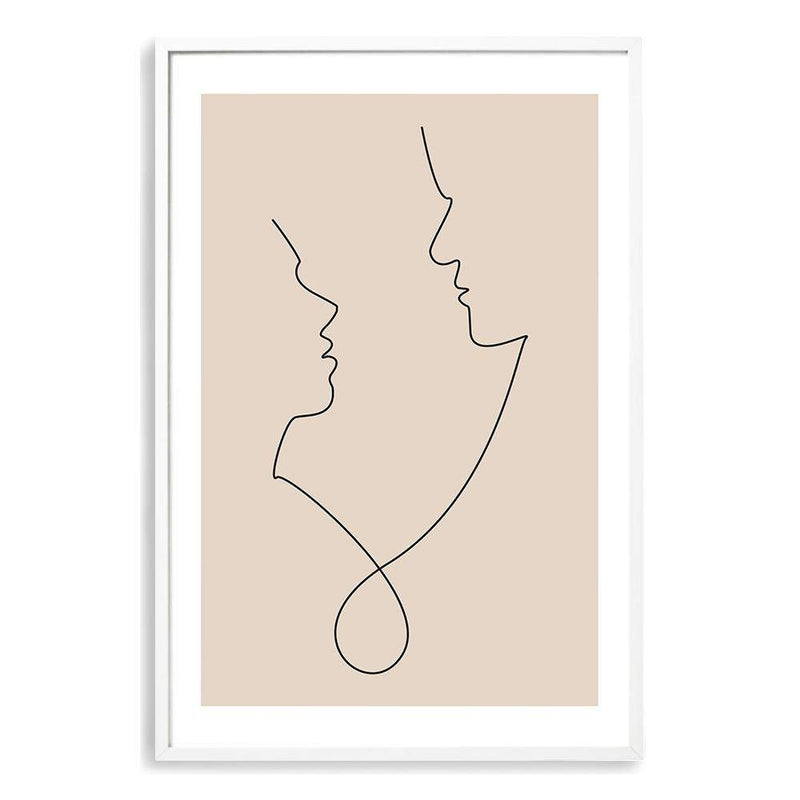 In Love Line II-The Paper Tree-abstract,boho,continuous line,curves,face,female,female figure,female form,figure,line art,lips,modern,neutral,one line,organic shape,peach,portrait,premium art print,shape,single line,wall art,Wall_Art,Wall_Art_Prints,woman