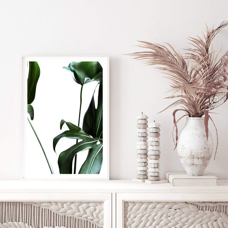 Monstera Leaves-The Paper Tree-botanical,dark green,green,jungle,leaf,leaves,minimal,modern,monstera,portrait,premium art print,scandi,wall art,Wall_Art,Wall_Art_Prints