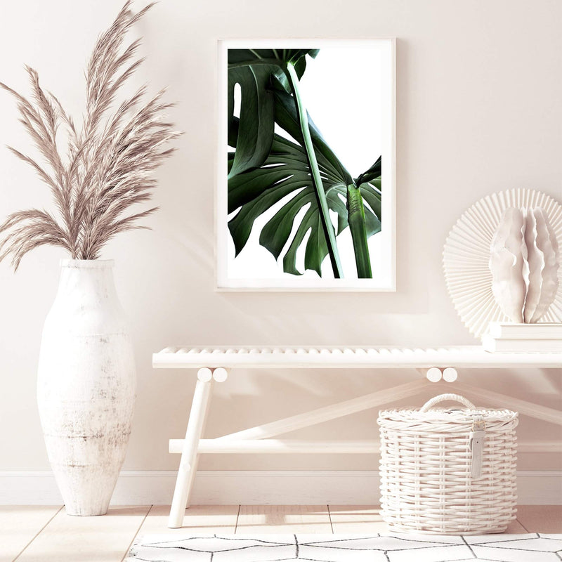 Monstera Leaves II-The Paper Tree-botanical,dark green,green,jungle,leaf,leaves,minimal,modern,monstera,portrait,premium art print,scandi,wall art,Wall_Art,Wall_Art_Prints