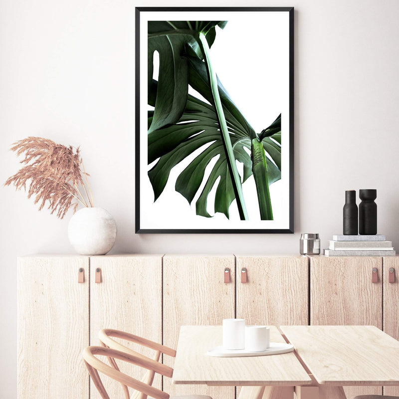 Monstera Leaves II-The Paper Tree-botanical,dark green,green,jungle,leaf,leaves,minimal,modern,monstera,portrait,premium art print,scandi,wall art,Wall_Art,Wall_Art_Prints