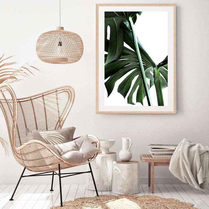 Monstera Leaves II-The Paper Tree-botanical,dark green,green,jungle,leaf,leaves,minimal,modern,monstera,portrait,premium art print,scandi,wall art,Wall_Art,Wall_Art_Prints