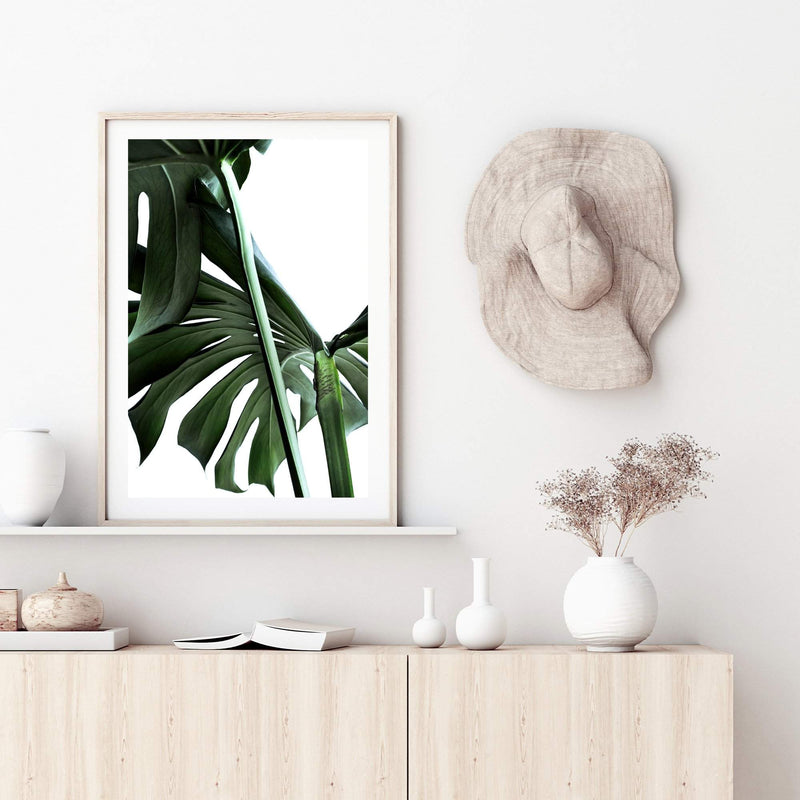 Monstera Leaves II-The Paper Tree-botanical,dark green,green,jungle,leaf,leaves,minimal,modern,monstera,portrait,premium art print,scandi,wall art,Wall_Art,Wall_Art_Prints