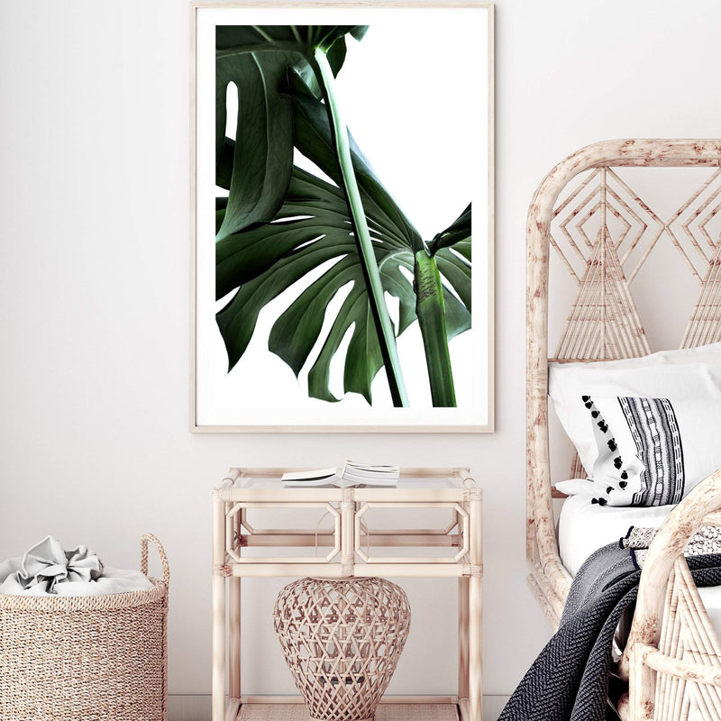 Monstera Leaves II-The Paper Tree-botanical,dark green,green,jungle,leaf,leaves,minimal,modern,monstera,portrait,premium art print,scandi,wall art,Wall_Art,Wall_Art_Prints