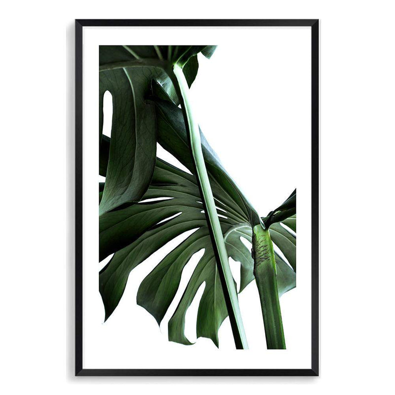 Monstera Leaves II-The Paper Tree-botanical,dark green,green,jungle,leaf,leaves,minimal,modern,monstera,portrait,premium art print,scandi,wall art,Wall_Art,Wall_Art_Prints