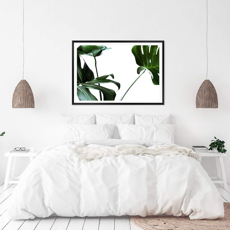 Monstera Leaves III-The Paper Tree-botanical,dark green,green,jungle,landscape,leaf,leaves,minimal,modern,monstera,premium art print,scandi,wall art,Wall_Art,Wall_Art_Prints