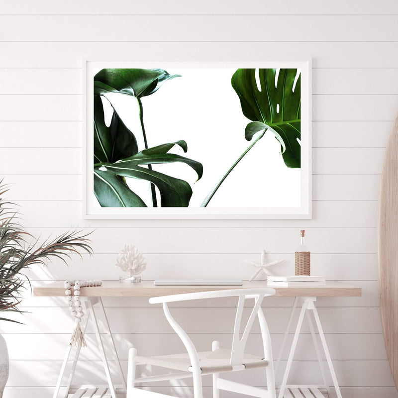 Monstera Leaves III-The Paper Tree-botanical,dark green,green,jungle,landscape,leaf,leaves,minimal,modern,monstera,premium art print,scandi,wall art,Wall_Art,Wall_Art_Prints