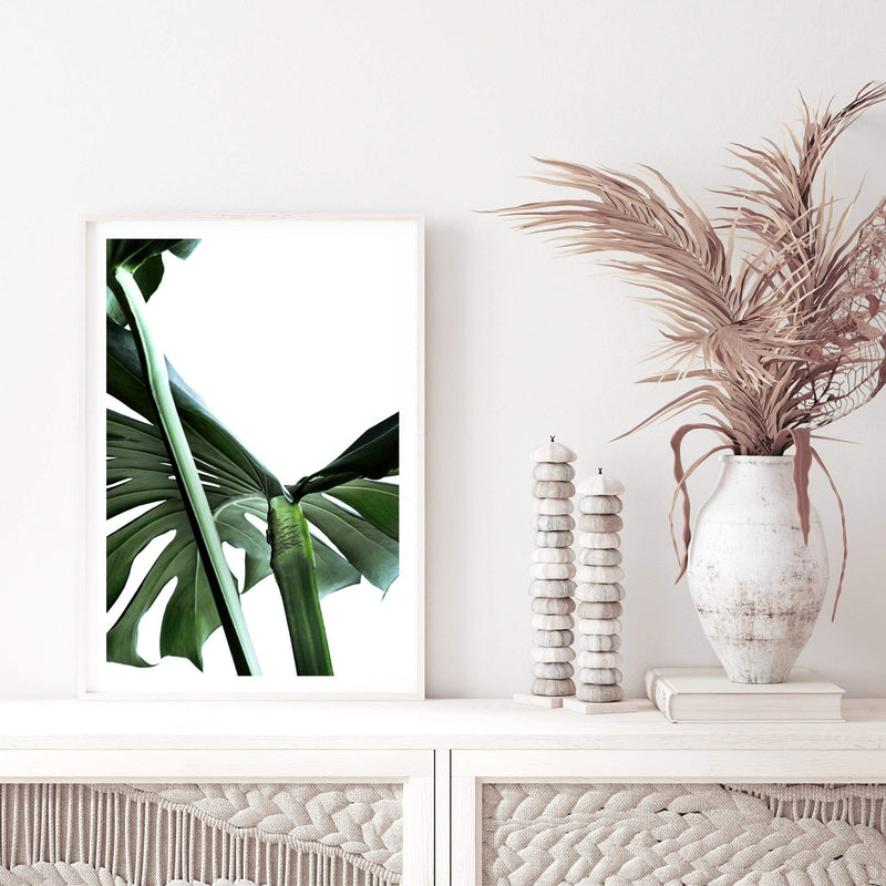 Monstera Leaves IIIII-The Paper Tree-botanical,dark green,green,jungle,leaf,leaves,minimal,modern,monstera,portrait,premium art print,scandi,wall art,Wall_Art,Wall_Art_Prints