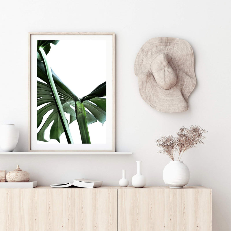 Monstera Leaves IIIII-The Paper Tree-botanical,dark green,green,jungle,leaf,leaves,minimal,modern,monstera,portrait,premium art print,scandi,wall art,Wall_Art,Wall_Art_Prints