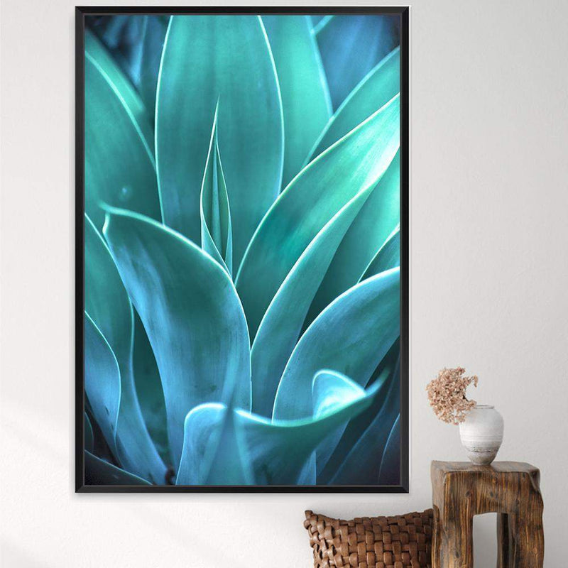 Teal Agave II-The Paper Tree-AGAVE,blue,botanical,cacti,cactus,colourful,portrait,premium art print,succulent,teal,vibrant,wall art,Wall_Art,Wall_Art_Prints