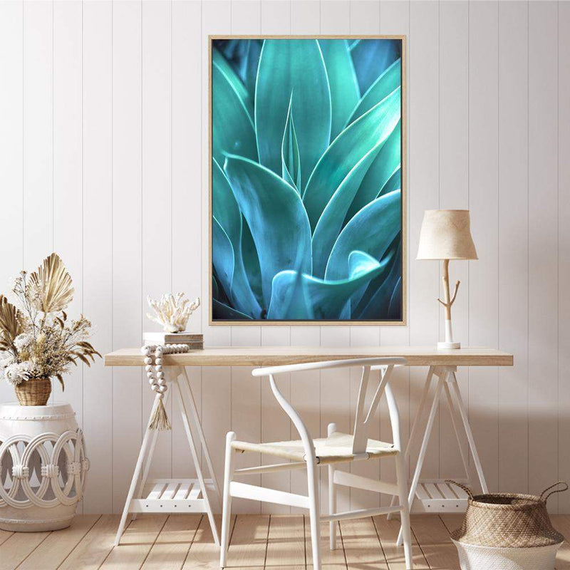 Teal Agave II-The Paper Tree-AGAVE,blue,botanical,cacti,cactus,colourful,portrait,premium art print,succulent,teal,vibrant,wall art,Wall_Art,Wall_Art_Prints