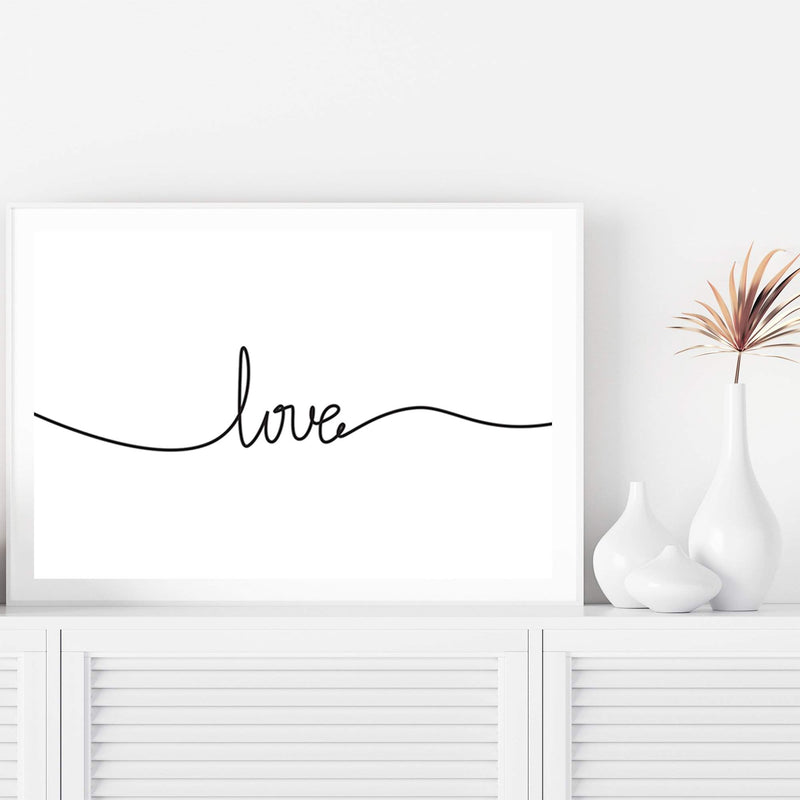 Love Line II-The Paper Tree-black & white,black and white,boho,hamptons,love,monochrome,neutral,portrait,premium art print,quote,text,typography,wall art,Wall_Art,Wall_Art_Prints