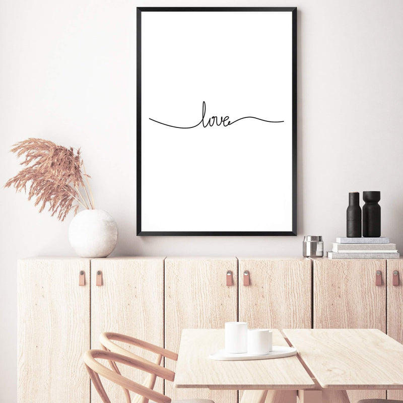 Love Line-The Paper Tree-black & white,black and white,boho,hamptons,love,monochrome,neutral,portrait,premium art print,quote,text,typography,wall art,Wall_Art,Wall_Art_Prints